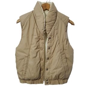 Tan Puffer Vest Jacket sz XS